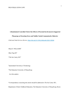 A randomized controlled trial of the effects of parental involvement in supported playgroup on parenting stress and toddler social-communicative behavior