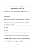 The Feeding Practices and Structure Questionnaire (FPSQ-28): A parsimonious version validated for longitudinal use from 2 to 5 years