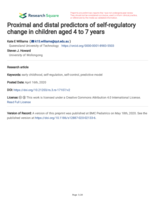 Proximal and distal predictors of self-regulatory change in children aged 4 to 7 years