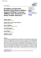 Feasibility and Potential Benefits of the Observe, Reflect, Improve Children's Learning (ORICL) Tool: Perspectives of Infant-Toddler Educators