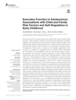 Executive Function in Adolescence: Associations with Child and Family Risk Factors and Self-Regulation in Early Childhood