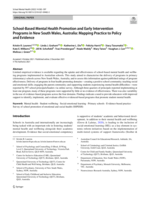 School-Based Mental Health Promotion and Early Intervention Programs in New South Wales, Australia: Mapping Practice to Policy and Evidence