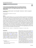 A short-interval longitudinal study of associations between psychological distress and hippocampal grey matter in early adolescence