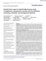 Results from a type two hybrid-effectiveness study to implement a preoperative anemia and iron deficiency screening, evaluation, and management pathway