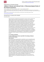 Addison’s Disease and Adrenal Crisis: A Phenomenological Study of the Patient Experience