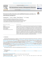 Entrepreneurship education and established business activities: An international perspective