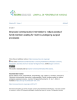 Structured communication intervention to reduce anxiety of family members waiting for relatives undergoing surgical procedures