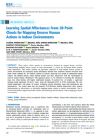 Learning Spatial Affordances From 3D Point Clouds for Mapping Unseen Human Actions in Indoor Environments