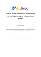 Exploring patients’ experiences of non-conveyance after receiving an emergency ambulance service response