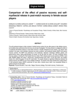 Comparison of the effect of passive recovery and self- myofascial release in post-match recovery in female soccer players