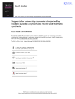 Supports for university counselors impacted by student suicide: A systematic review and thematic synthesis