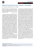 Advanced microscopy and novel methods in microbiology