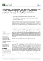 Adherence to a Mediterranean Diet Is Inversely Associated with Anxiety and Stress but Not Depression: A Cross-Sectional Analysis of Community-Dwelling Older Australians