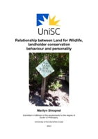 Relationship between Land for Wildlife, landholder conservation behaviour and personality