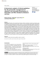 A document analysis of clinical guidelines for the paramedic management of obstetric and neonatal presentations in Australian and New Zealand ambulance services