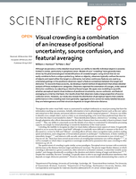 Visual crowding is a combination of an increase of positional uncertainty, source confusion, and featural averaging