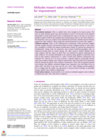 Attitudes toward water resilience and potential for improvement
