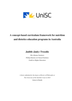 A concept-based curriculum framework for nutrition and dietetics education programs in Australia