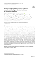 The impacts of the COVID‑19 lockdowns on the work of academic staff at higher education institutions: an international assessment