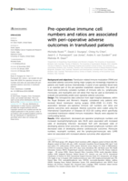Pre-operative immune cell numbers and ratios are associated with peri-operative adverse outcomes in transfused patients